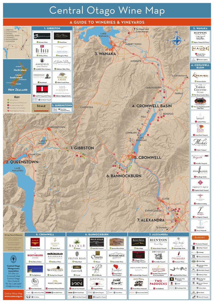 Central Otago Wine Map