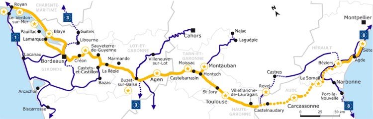 Carte Canal des 2 Mers